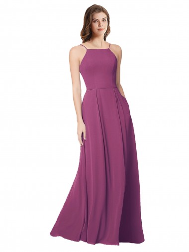 Sleeveless Strapless Open Back Soft Chiffon A-Line Bridesmaid Dress Brisbane