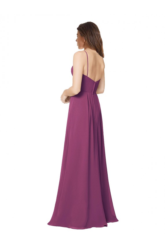 Sleeveless Strapless Open Back Soft Chiffon A-Line Bridesmaid Dress Brisbane