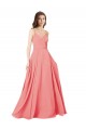 Sleeveless V-Neck Criss Cross Open Back Soft Chiffon A-Line Bridesmaid Dress Brisbane