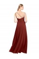 Sleeveless Burgundy One Shoulder Soft Chiffon A-Line Formal Dress / Bridesmaid Dress Brisbane