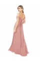 Sleeveless Bliss Pink Off the Shoulder Soft Chiffon A-Line Bridal Party Dress Brisbane