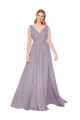 Sleeveless Dusty Rose V-Neck V-Back Soft Chiffon A-Line Formal Evening Gown / Prom Dress / Bridesmaid Dress Brisbane