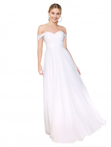 Sleeveless Off the Shoulder Soft Chiffon A-Line Formal Evening Gown / Prom Dress / Bridesmaid Dress Brisbane
