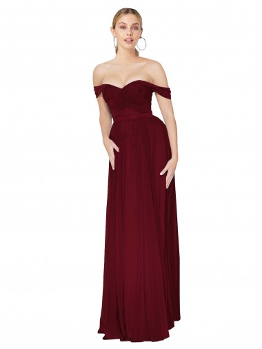 Sleeveless Off the Shoulder Soft Chiffon Mermaid Formal Dress / Bridesmaid Dress Brisbane