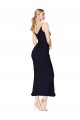 Sleeveless Dark Navy V-Neck V-Back Soft Chiffon Mermaid Prom Dresses Brisbane