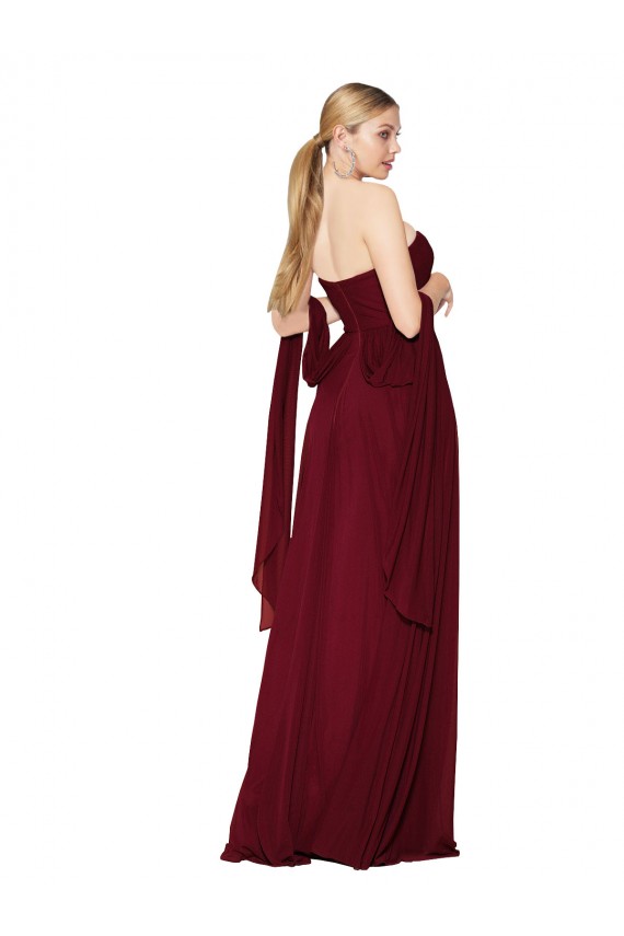 Sleeveless Burgundy Sweetheart Soft Chiffon A-Line Formal Evening Gown / Prom Dress / Bridesmaid Dress Brisbane