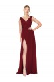 Sleeveless V-Neck V-Back Soft Chiffon A-Line Black Tie Evening Gown / Prom Dress / Bridesmaid Dress Brisbane