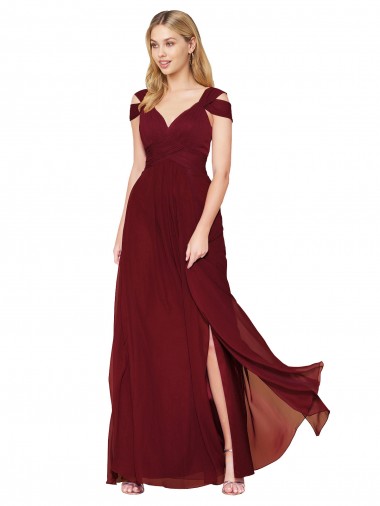 Sleeveless Burgundy Sweetheart Soft Chiffon A-Line Prom Dresses Brisbane