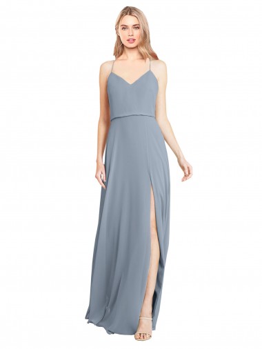 Sleeveless Off the Shoulder Open Back Soft Chiffon A-Line Bridesmaid Gowns Brisbane