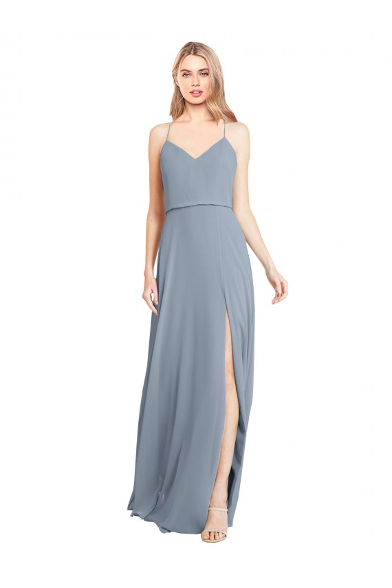 Sleeveless Off the Shoulder Open Back Soft Chiffon A-Line Bridesmaid Gowns Brisbane
