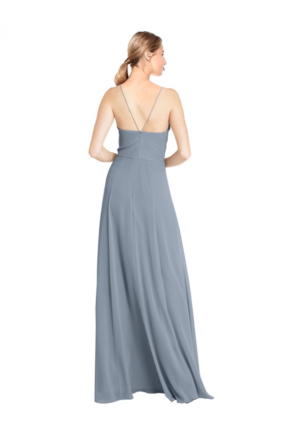 Sleeveless Off the Shoulder Open Back Soft Chiffon A-Line Bridesmaid Gowns Brisbane
