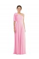 Sleeveless Barely Pink One Shoulder Soft Chiffon Trumpet Semi Formal Evening Dress / Bridesmaid Dress Brisbane