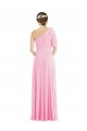 Sleeveless Barely Pink One Shoulder Soft Chiffon Trumpet Semi Formal Evening Dress / Bridesmaid Dress Brisbane