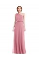Sleeveless Skin Pink One Shoulder Soft Chiffon A-Line Semi Formal Evening Dress / Bridesmaid Dress Brisbane