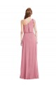 Sleeveless Skin Pink One Shoulder Soft Chiffon A-Line Semi Formal Evening Dress / Bridesmaid Dress Brisbane