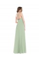 Sleeveless Scoop Neck Criss Cross Back Soft Chiffon A-Line Semi Formal Evening Dress / Bridesmaid Dress Brisbane