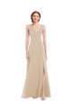 Sleeveless V-Neck Criss Cross Back Soft Chiffon A-Line Semi Formal Evening Dress / Bridesmaid Dress Brisbane