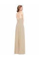 Sleeveless V-Neck Criss Cross Back Soft Chiffon A-Line Semi Formal Evening Dress / Bridesmaid Dress Brisbane