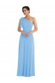 Sleeveless Periwinkle One Shoulder Soft Chiffon Trumpet Semi Formal Evening Dress / Bridesmaid Dress Brisbane