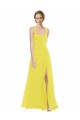 Sleeveless Yellow Spaghetti Straps Soft Chiffon A-Line Semi Formal Evening Dress / Bridesmaid Dress Brisbane