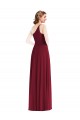 Sleeveless Burgundy One Shoulder Soft Chiffon A-Line Semi Formal Evening Dress / Bridesmaid Dress Brisbane