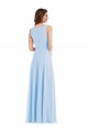 Sleeveless Light Sky Blue V-Neck Soft Chiffon A-Line Semi Formal Evening Dress / Bridesmaid Dress Brisbane