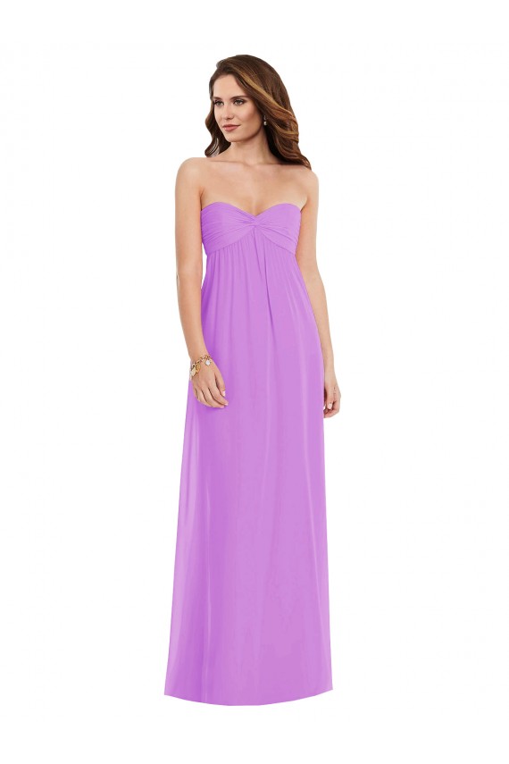 Sleeveless Violet Sweetheart Low Back Soft Chiffon A-Line Semi Formal Evening Dress / Bridesmaid Dress Brisbane