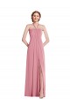 Sleeveless Skin Pink Halter Neck Open Back Soft Chiffon A-Line Semi Formal Evening Dress / Bridesmaid Dress Brisbane