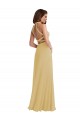 Sleeveless Halter Neck Criss Cross Open Back Soft Chiffon A-Line Semi Formal Evening Dress / Bridesmaid Dress Brisbane