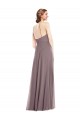Sleeveless Halter Neck Low Back Soft Chiffon A-Line Formal Evening Gown / Bridesmaid Dress Brisbane