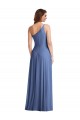 Sleeveless Windsor Blue One Shoulder Soft Chiffon A-Line Formal Evening Gown / Bridesmaid Dress Brisbane