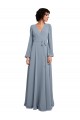 Long Sleeves V-Neck Soft Chiffon A-Line Bridesmaid Dress / Formal Dress Brisbane