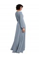 Long Sleeves V-Neck Soft Chiffon A-Line Bridesmaid Dress / Formal Dress Brisbane