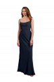 Sleeveless Dark Navy Spaghetti Straps Open Back Soft Chiffon A-Line Evening Dress / Bridesmaid Dress Brisbane