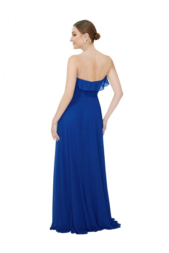 Sleeveless Royal Blue Sweetheart Soft Chiffon A-Line Bridesmaid Dress Brisbane