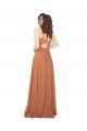 Sleeveless Rosewood V-Neck Keyhole Back Soft Chiffon A-Line Bridesmaid Dress Brisbane