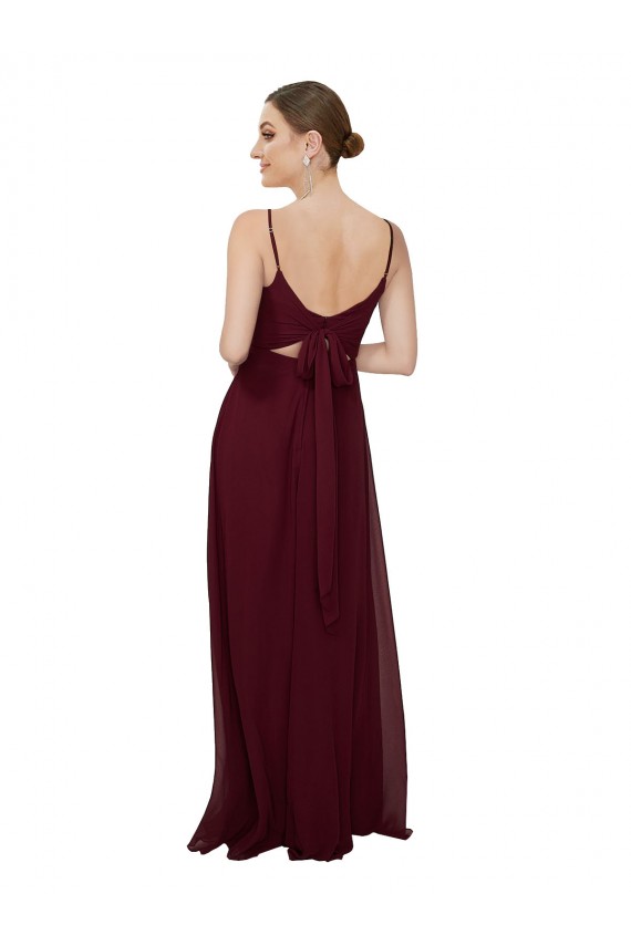 Sleeveless Scoop Neck Keyhole Back Soft Chiffon A-Line Bridesmaid Dress Brisbane