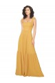 Sleeveless Saffron Square Neck Soft Chiffon A-Line Bridesmaid Dress Brisbane