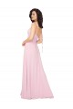 Sleeveless Barely Pink V-Neck V-Back Soft Chiffon A-Line Bridesmaid Dress Brisbane