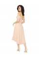 Cold Shoulder Square Neck Low Back Soft Chiffon A-Line High Low Bridesmaid Dress Brisbane