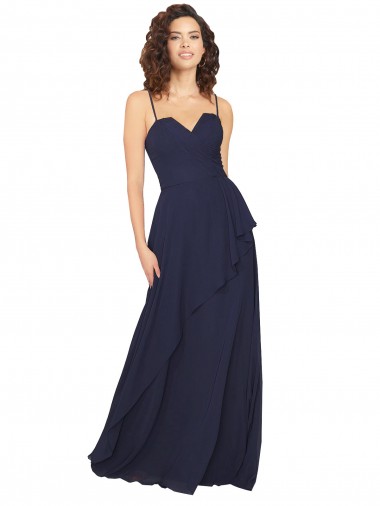 Sleeveless V-Neck Low Back Chiffon A-Line Bridesmaid Dress / Formal Dress Brisbane