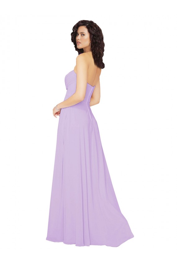 Sleeveless Lilac Sweetheart Low Back Chiffon A-Line Bridesmaid Dress / Evening Dress Brisbane