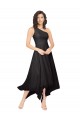 Sleeveless Black One Shoulder Soft Chiffon A-Line High Low Bridesmaid Dress Brisbane