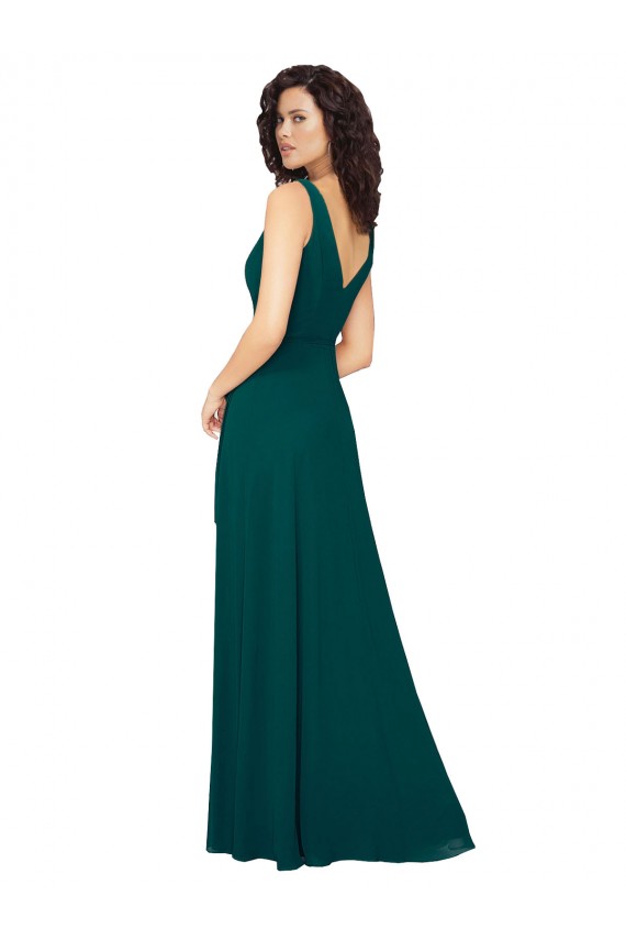 Sleeveless V-Neck V-Back Chiffon A-Line Evening Gowns / Bridesmaid Dresses Brisbane