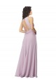 Sleeveless Pink Glow Halter Neck Keyhole Back Soft Chiffon A-Line Bridesmaid Dress Brisbane