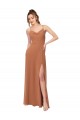 Sleeveless Cowl Neck Low Back Soft Chiffon A-Line Bridesmaid Dress Brisbane