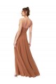 Sleeveless Cowl Neck Low Back Soft Chiffon A-Line Bridesmaid Dress Brisbane