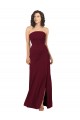 Sleeveless Burgundy Strapless Soft Chiffon Sheath Bridesmaid Dress Brisbane