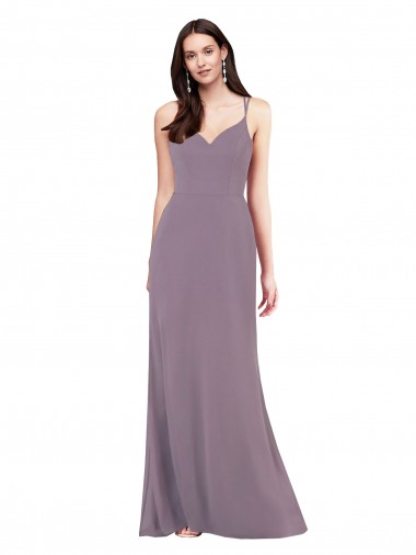 Sleeveless Sweetheart Criss Cross Open Back Soft Chiffon Column Formal Evening Gown / Bridesmaid Dress Brisbane