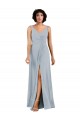 Sleeveless V-Neck Low Back Soft Chiffon Column Bridesmaid Dress Brisbane